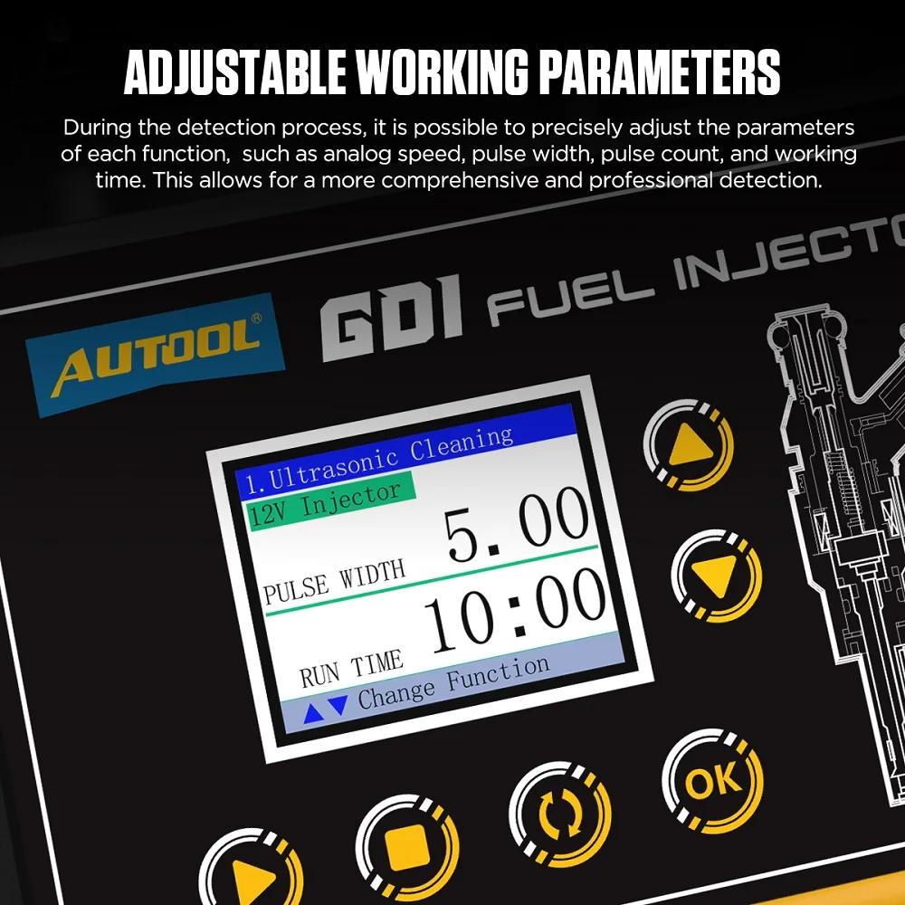 6-Cylinder Fuel Injector Cleaning Tester Electronic Fuel Injector Cleaning Agent Test AUTOOL CT500 FEI GDI Automotive Motorcycle