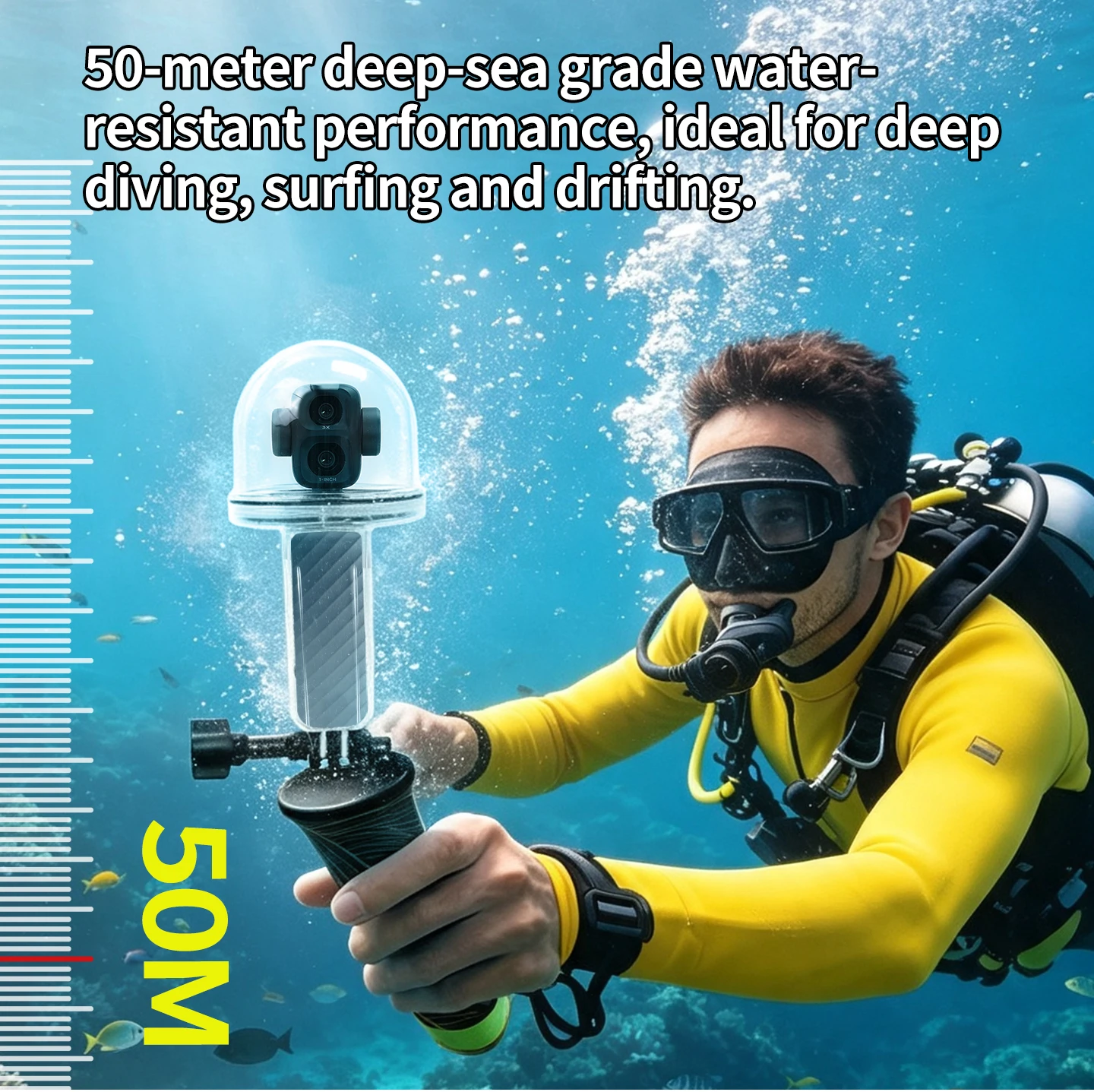 50M Wasserdichtes Gehäuse für DJI Pocket 4P Unterwasser-Tauchgehäuse Tiefsee-Tauchbox Schutzabdeckung mit 1/4 Zoll Schraubmontage – Detail 3