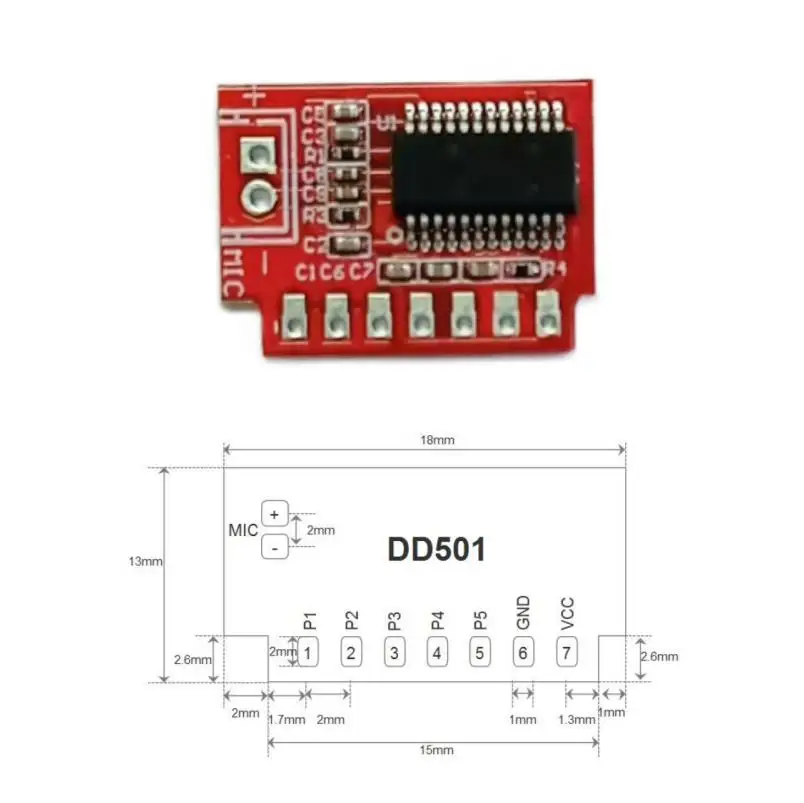 DD501【UC】Voice Recognition Module Usual Command UART Output  English Language