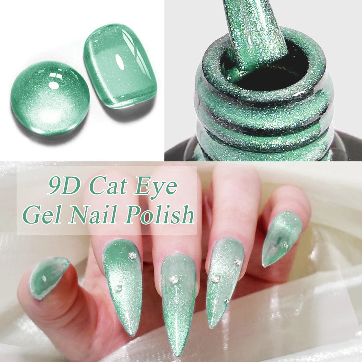 Heimat Frisch Vernis à ongles gel œil de chat monocristallin, vernis à ongles gel magnétique réfléchissant, vernis à ongles gel œil de chat amovible, Na