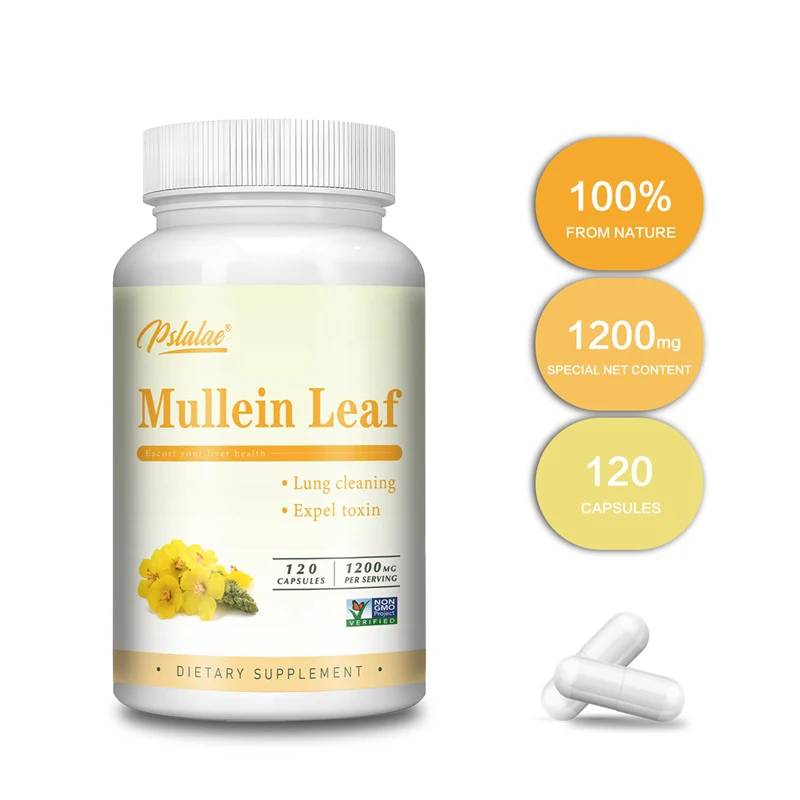 

Mullein Leaf Capsules - Support Lung Cleanse & Detox, Support Respiratory Health - Herbal Supplements