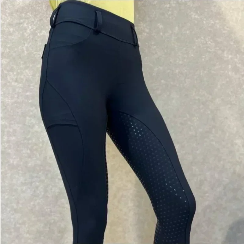 Black Full Seat Silicone Equestrian Breeches Anti-pilling Horse Riding Tights Women Riding Pant Equestrian Clothes