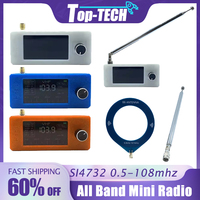 SI4732 0.5-108mhz All Band Radio Receiver Screen HF SW MW VHF Portable Mini Radio Ring Telescopic Antenna Radio LSB USB AM FM