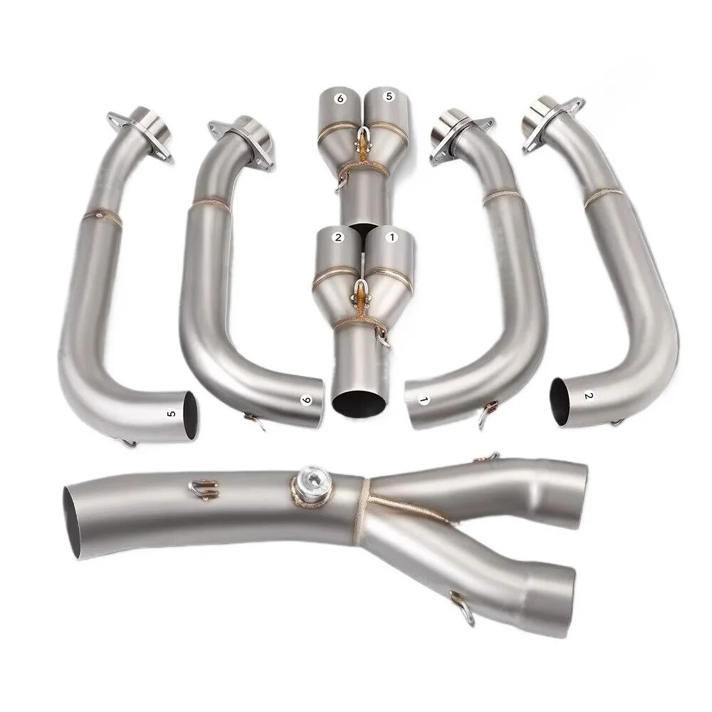 Für Yamaha R6 2006-2020 YZF-R6 YZFR6 Auspuff 51mm Slip-On Krümmer Mittelrohr Auspuffanlagen Auspuffrohre – Detail 3