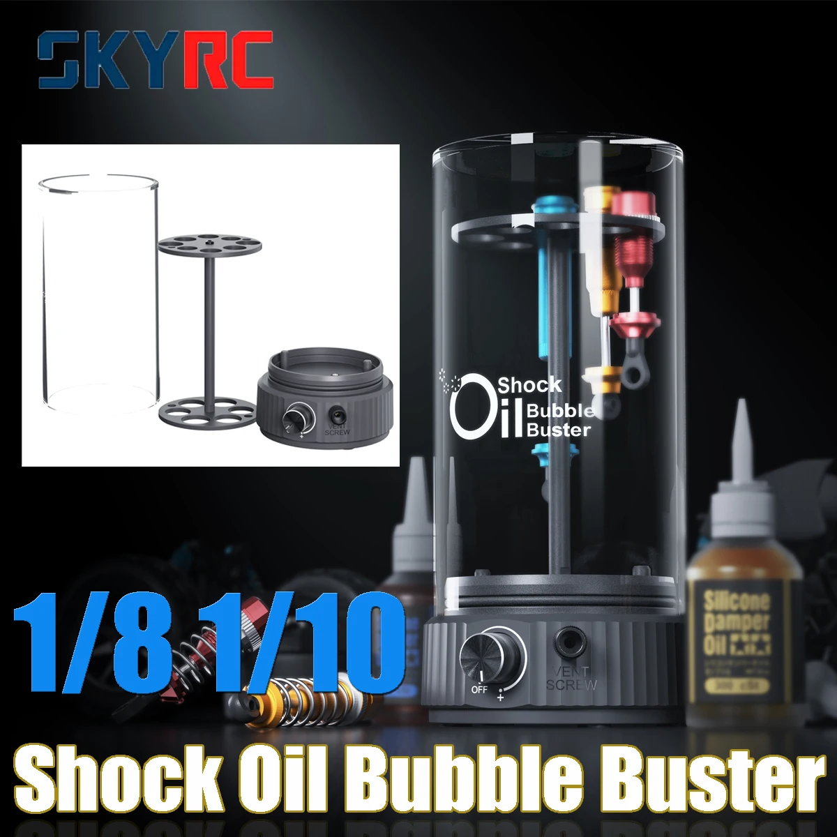SKYRC Shock Oil Bubble Buster Vacuum Degassing Machine Bubble Remover for 1/8 Off-road 1/10 Touring RC Car Crawler Truck Racing