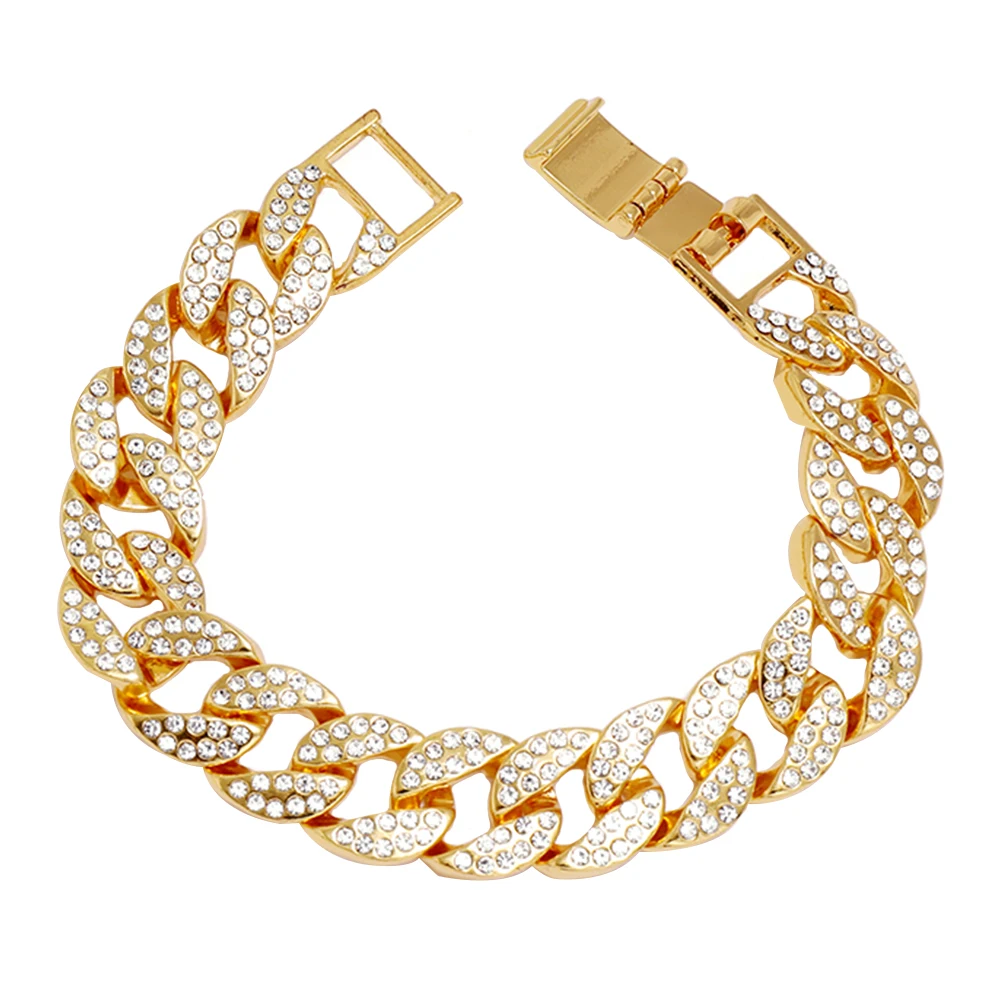 

Full Diamond Chain Link Choker Necklace Fashion Jewelry Men European and American