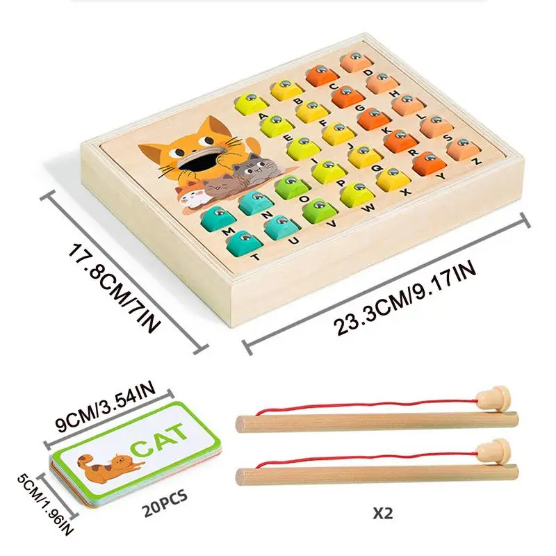Magnetyczna gra wędkarska Pudełko edukacyjne do nauki alfabetu dla dzieci Interakcja rodzic-dziecko Umiejętności poznawcze Gra logiczna alfabetu