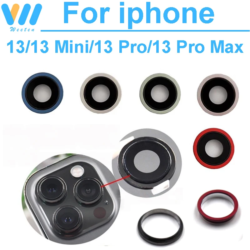 Rear Camera Glass Lens Metal Ring Bezel Cover For iphone 13 Mini 13 Pro 13 Pro Max Rear Back Camera Lens With Frame Bracket image 5