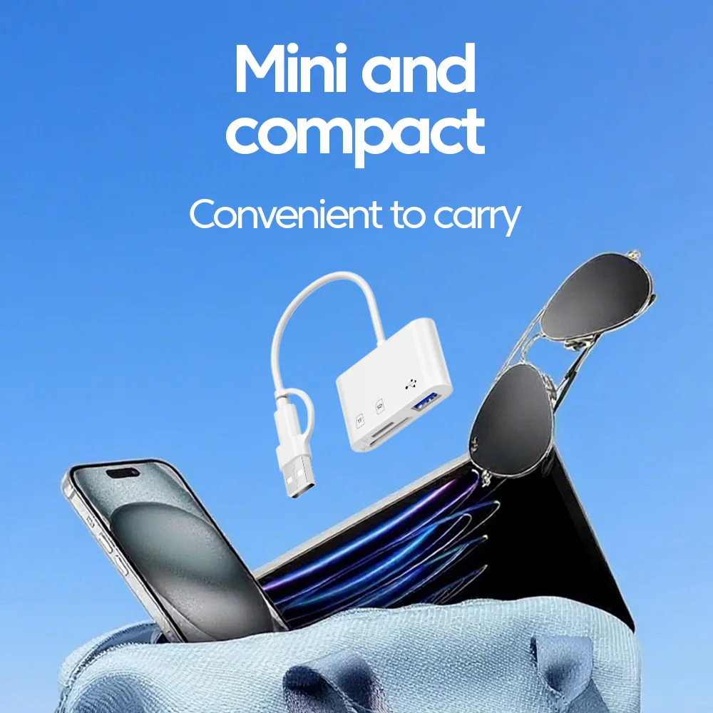 Multi Functional Card Reader 3 in 1 USB Type C To TF SD Card Reader Memory Card Reader For Mobile Phone PC Laptop Accessories