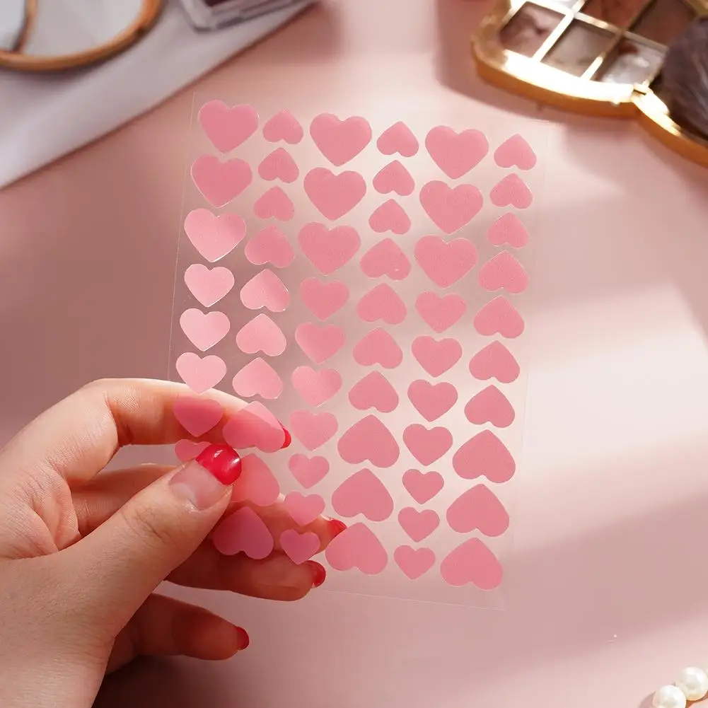 60 قطعة ملونة بولي ايثيلين على شكل قلب حب الشباب ملصق غير مرئية حب الشباب غطاء إزالة بثرة التصحيح الوجه بقعة غطاء أداة العناية بالبشرة المكياج #6