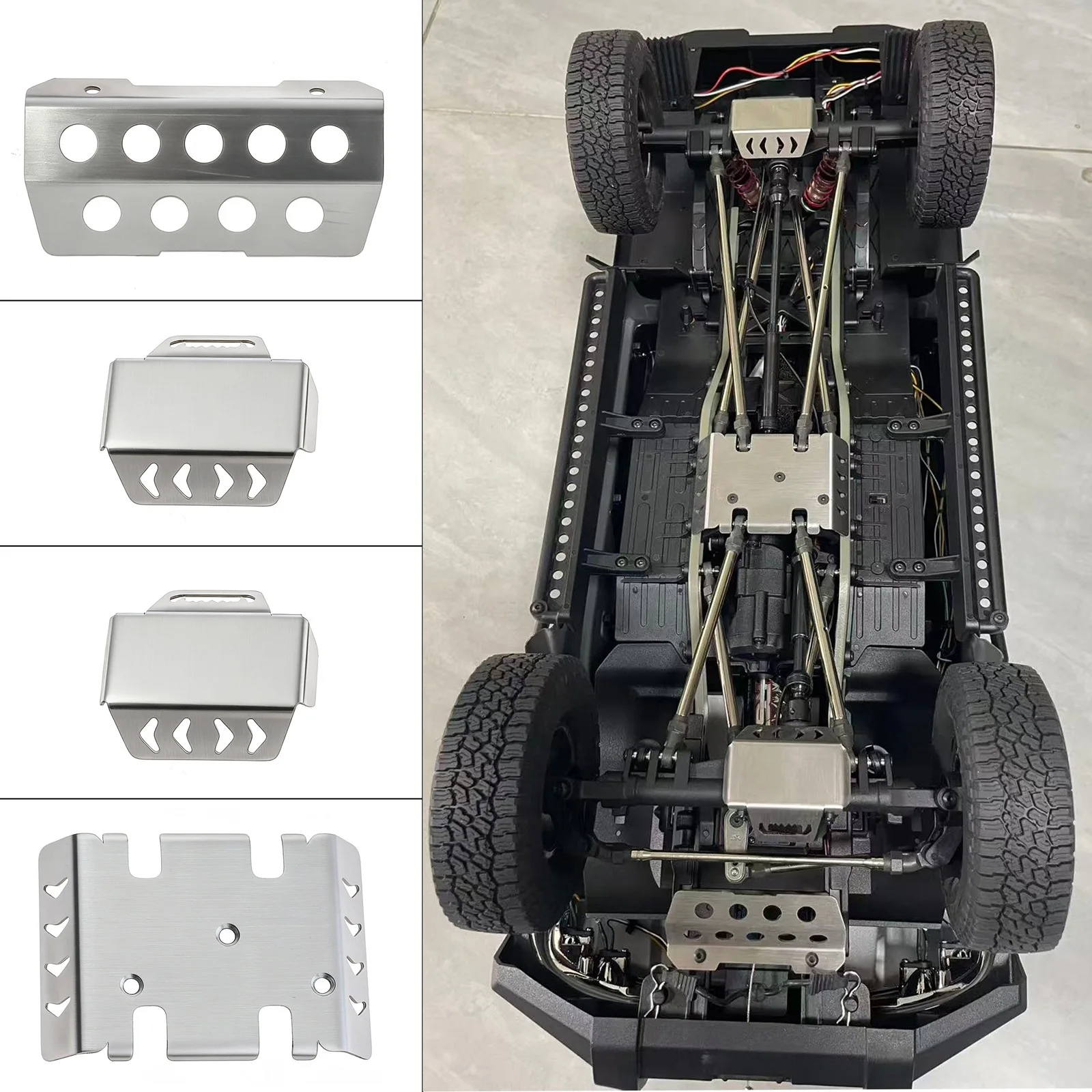 for LC79 1/10 86160 Stainless Steel Metal Bumper Chassis Armor Protection Skid Plate RC Car Upgrade OP Accessories