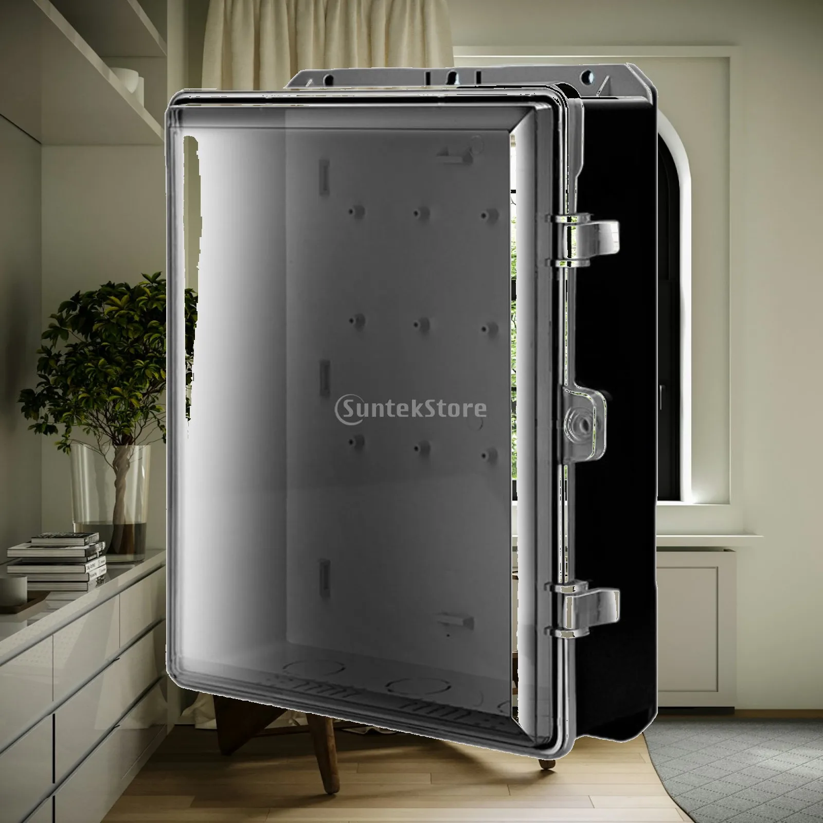 Waterproof Box for Electricity PP Wall Mounted Breaker Box Dustproof Clear Lid for Workshops and Sites