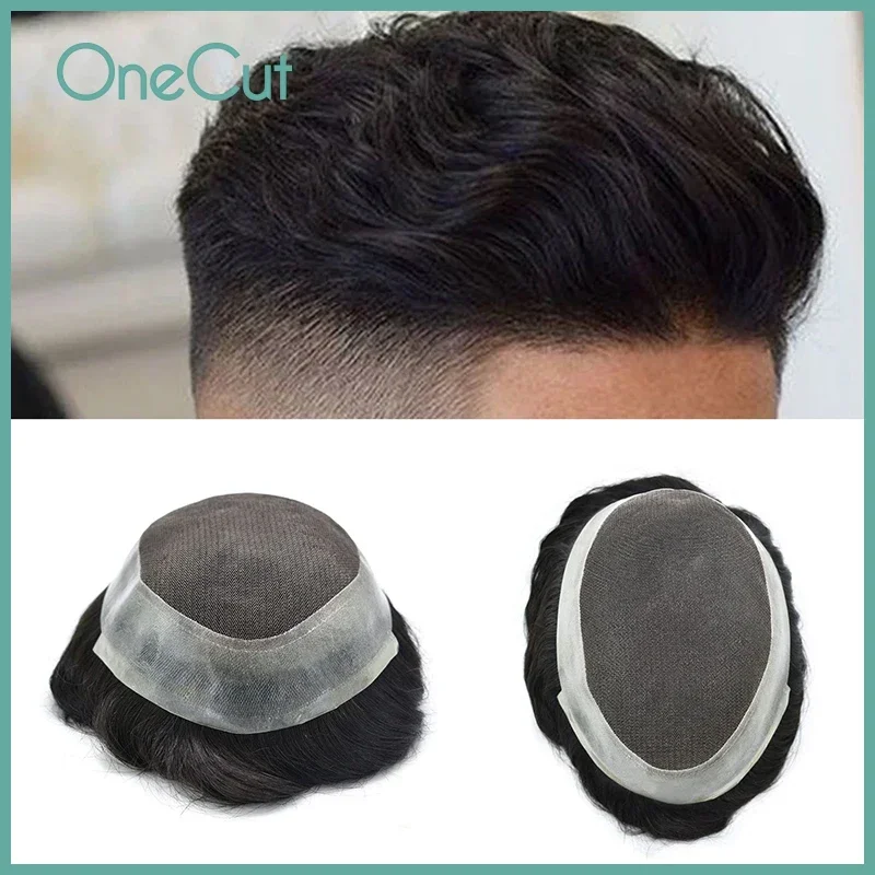 

Australia Male Hair Capillary Prosthesis Men Toupee Lace PU Base Wig For Men Breathable Wig 100% Human Hair Replacement Systems