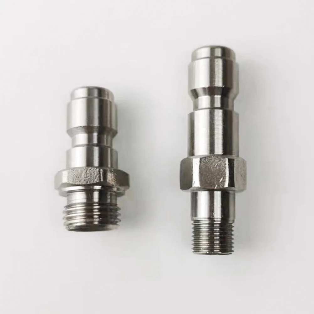 محول معدني الفولاذ المقاوم للصدأ + G1/4 ذكر/+ G1/8 ذكر 1/4 توصيل سريع التوصيل فوهة سنو رغوة انس محول اكسسوارات غسيل السيارات