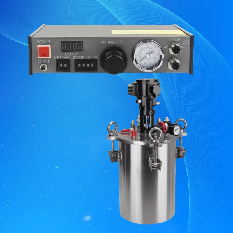 

Free Shipping Pneumatic Mixing Stainless Steel Air Pressure Glue Dispensing Tank Container 10L With Dispenser Controller & Valve
