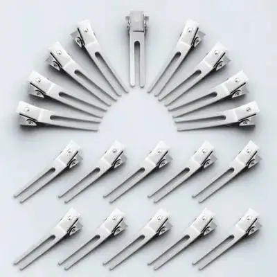 

50Pcs Double Prong Metal Alligator Clips Electroplating Styling Clamps for Thick Thin Curly Hair Secure Hold Damage Free