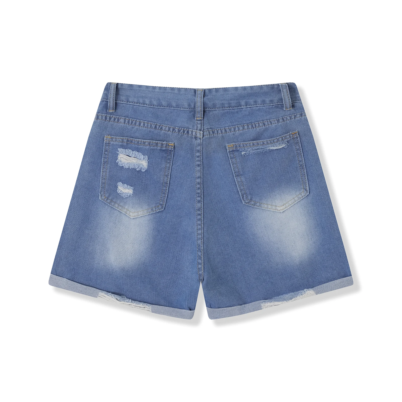 Women s Denim Shorts Stylish Ripped Design  Fit Mid Rise Jean Shorts for Summer