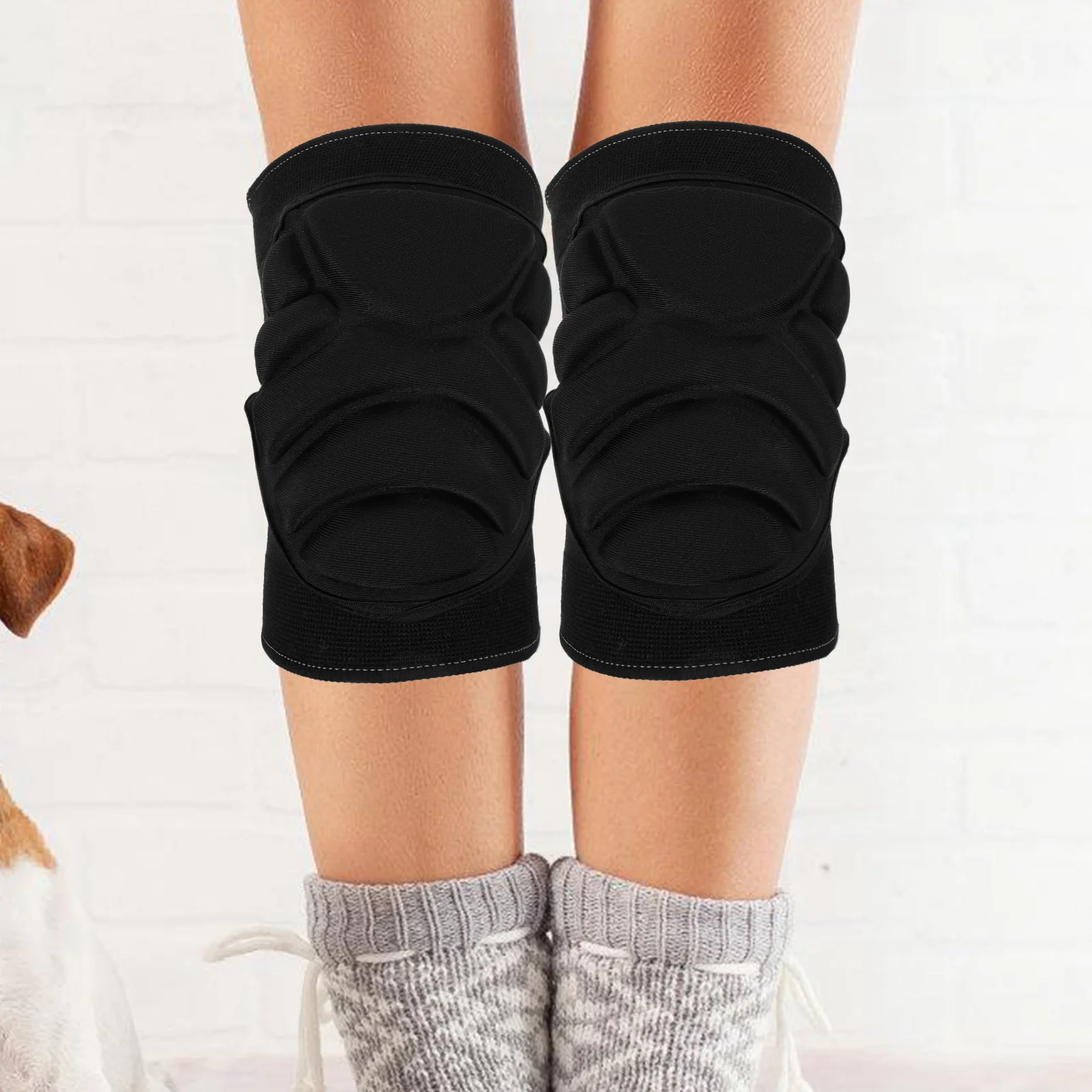 

1 Pair Thickened Sponge Knee Sleeve Support Brace For Running Basketball Volleyball Dancing Skiing Cycling Wrestling Rugby