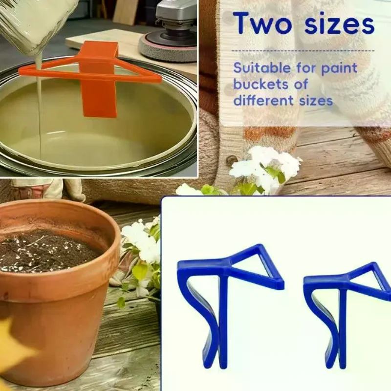 

1pcs Universal Paint Can Brush Cleaner – Clip-On Scraper, Anti-Drip, Multi-Size, Keeps Opening Clean