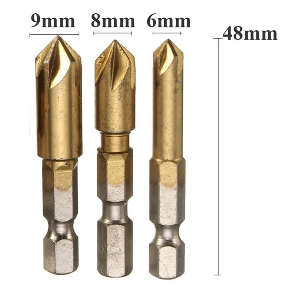 Countersink Drill Bit 5 Flute 90-Degree Countersink Drill Bits Wood Chamfering Cutter Chamfer For Wood Chamfering Tools 6-19mm