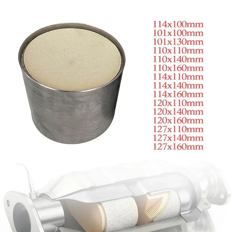 

400Cpsi High Flow Race Ceramics Honeycomb Euro 3 Catalytic Converter Sport Ceramic Catalyst Size 101/114/120/127*100Mm