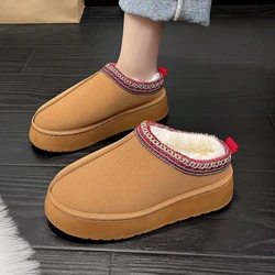 Women's Wool Slippers Warm Platform Wool Slipperswomen Slippers Women Sheepskin Slippers Women Shoes 2024