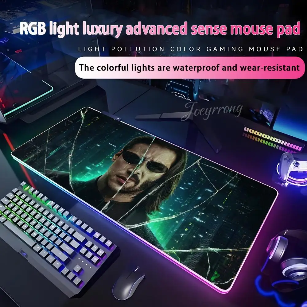 

Beast K-Kingdom The Matrix Коврик для мыши RGB Коврик для мыши Расширенная игровая клавиатура Семи цветов Светодиодные коврики Большой 1000x500 мм XXL Gamer