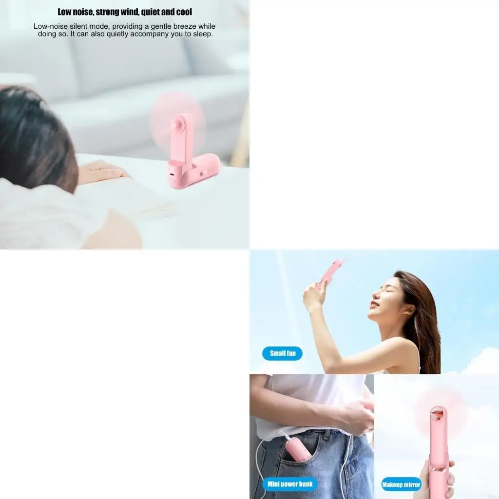 

Air Cooling Fan Pocket Fan Small Desk Fan Handheld Fan Quiet Fan 3 Speed N58D