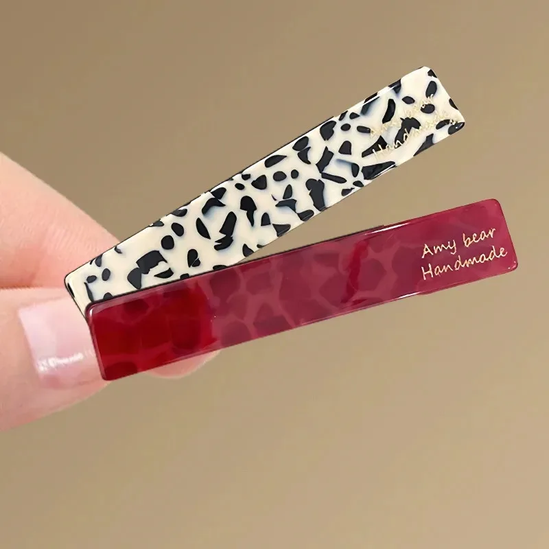 

2pcs/set Acetate Hair Clips Font Geometric Hairpins Women Sweet Cute Simple Bang Side Pin Girl Hair Accessories