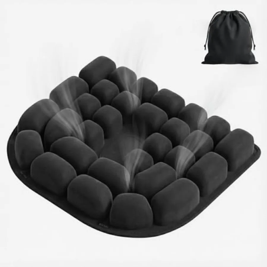 

Надувная подушка для дорожного сиденья для самолета — портативная воздушная подушка со встроенным насосом для длительных полетов и поездок на автомобиле — эргономичная лента