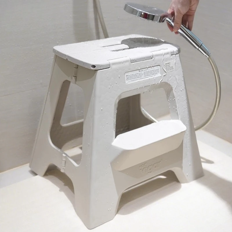 

Складной пластиковый табурет, нескользящее сиденье для душа для ванной комнаты, портативная скамейка для обуви, утолщенная детская табуретка-ступенька для дома