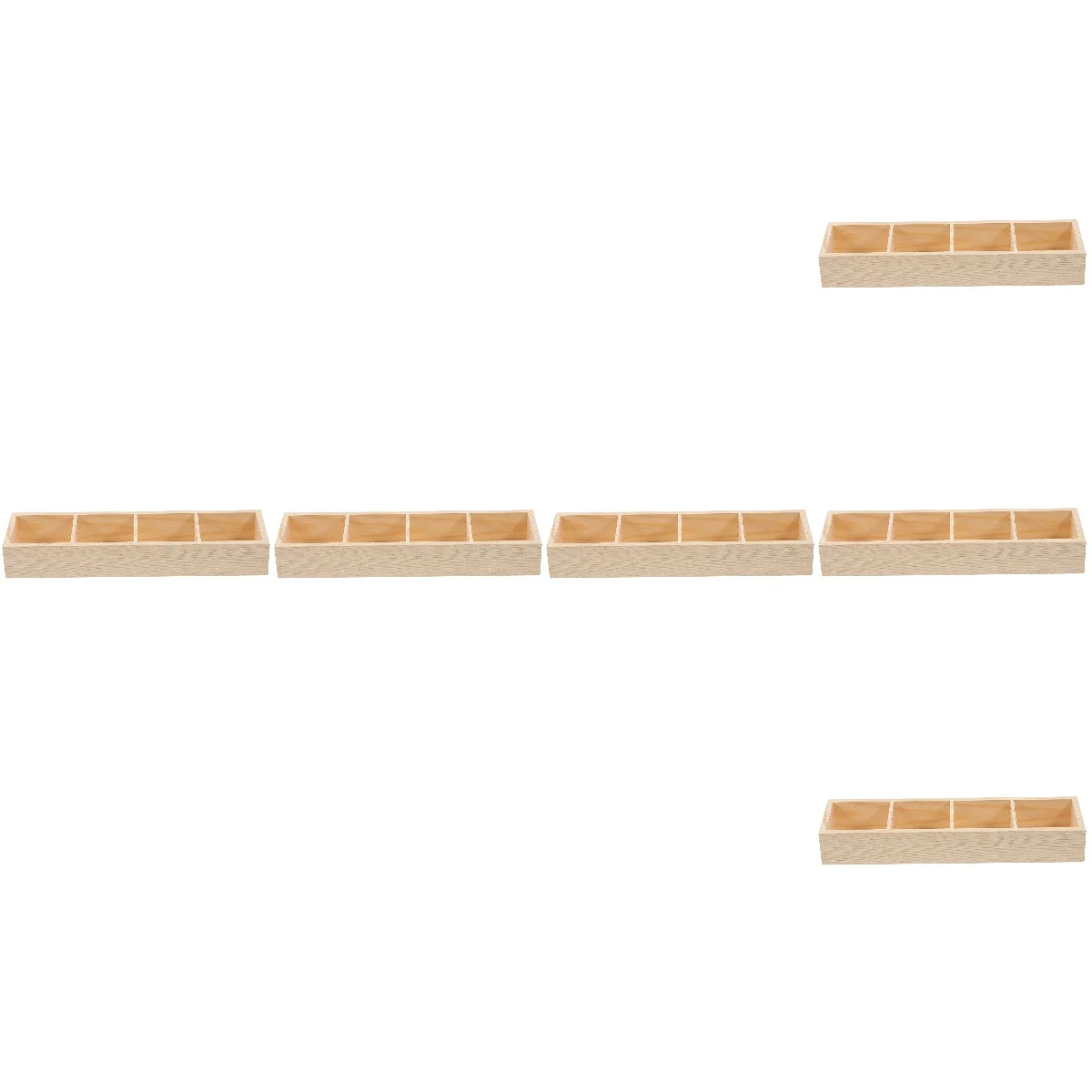 

6pcs 6 Count Countertop Divided Tea Storage Container Bag Coffee Pouches and Organizer Sugar Holder Teabag