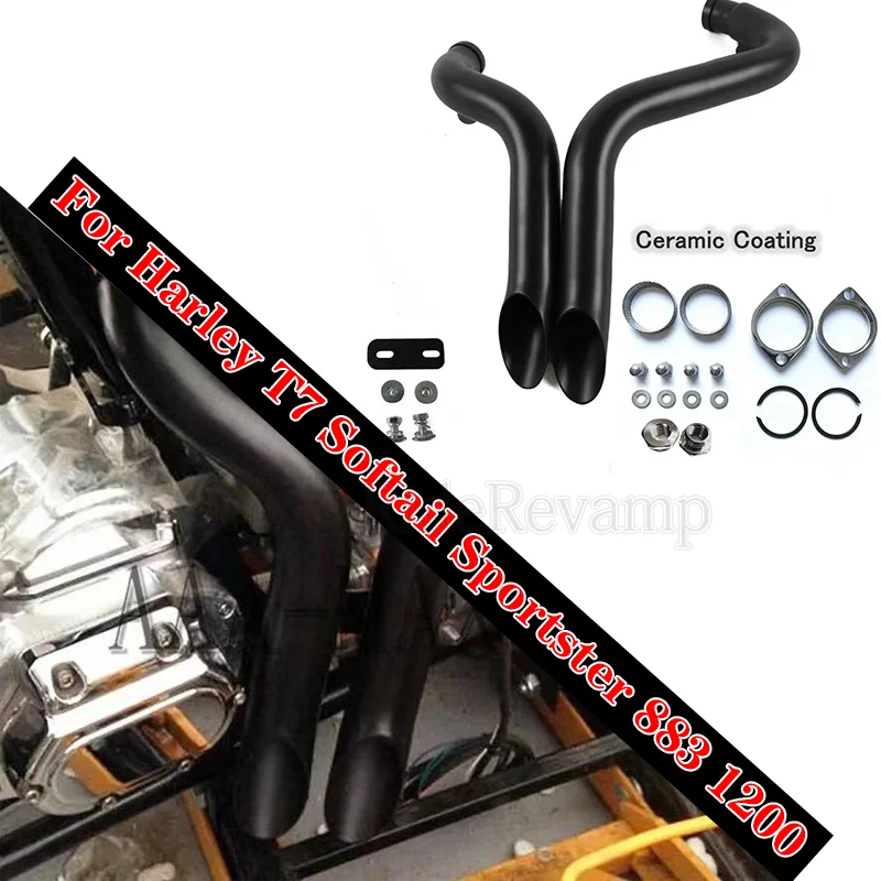 

Off-road Motorcycle Exhaust Pipe For Harley T7 Softail Sportster 883 1200 Electric Glide Drag Custom Forward Control Accessories