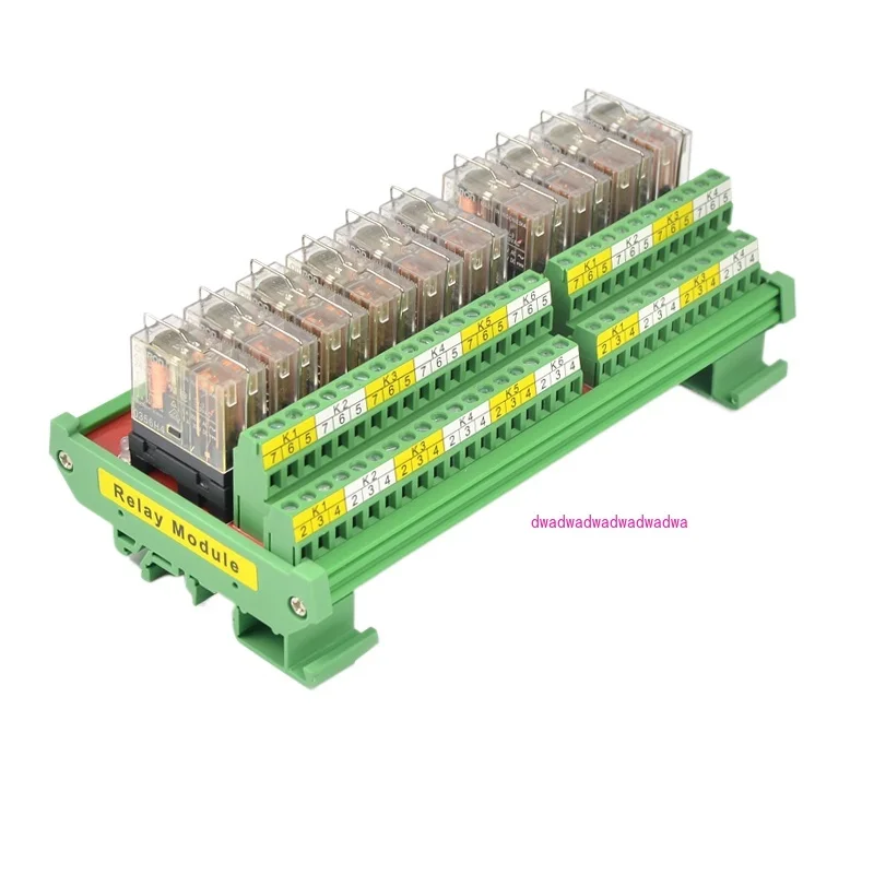 10 Channel DPDT Interface Relay Module 12/24VDC DIN Rail Panel Mount PNP NPN Compatible