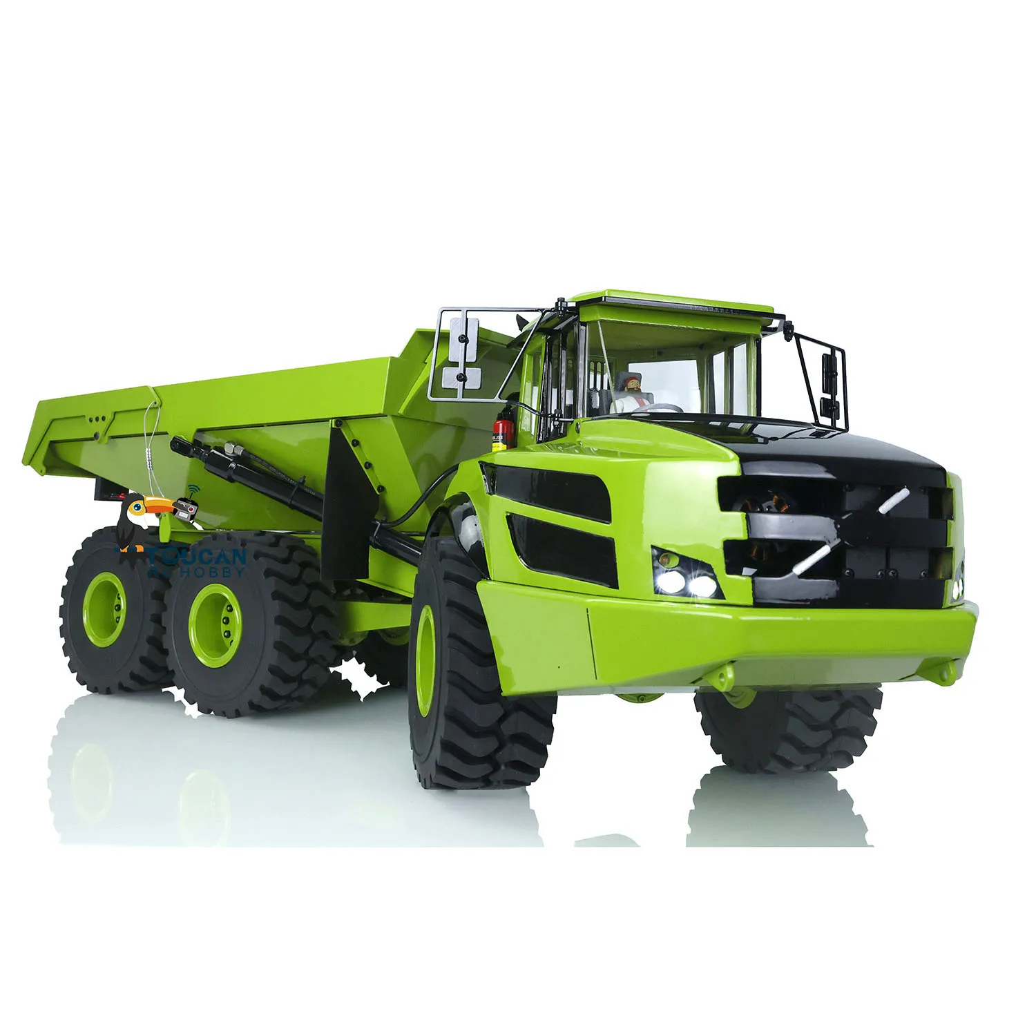 1/14 RC Metal Green Hydraulic Articulated Truck Dumper A40G Construction Vehicles With Sound Light TH21416