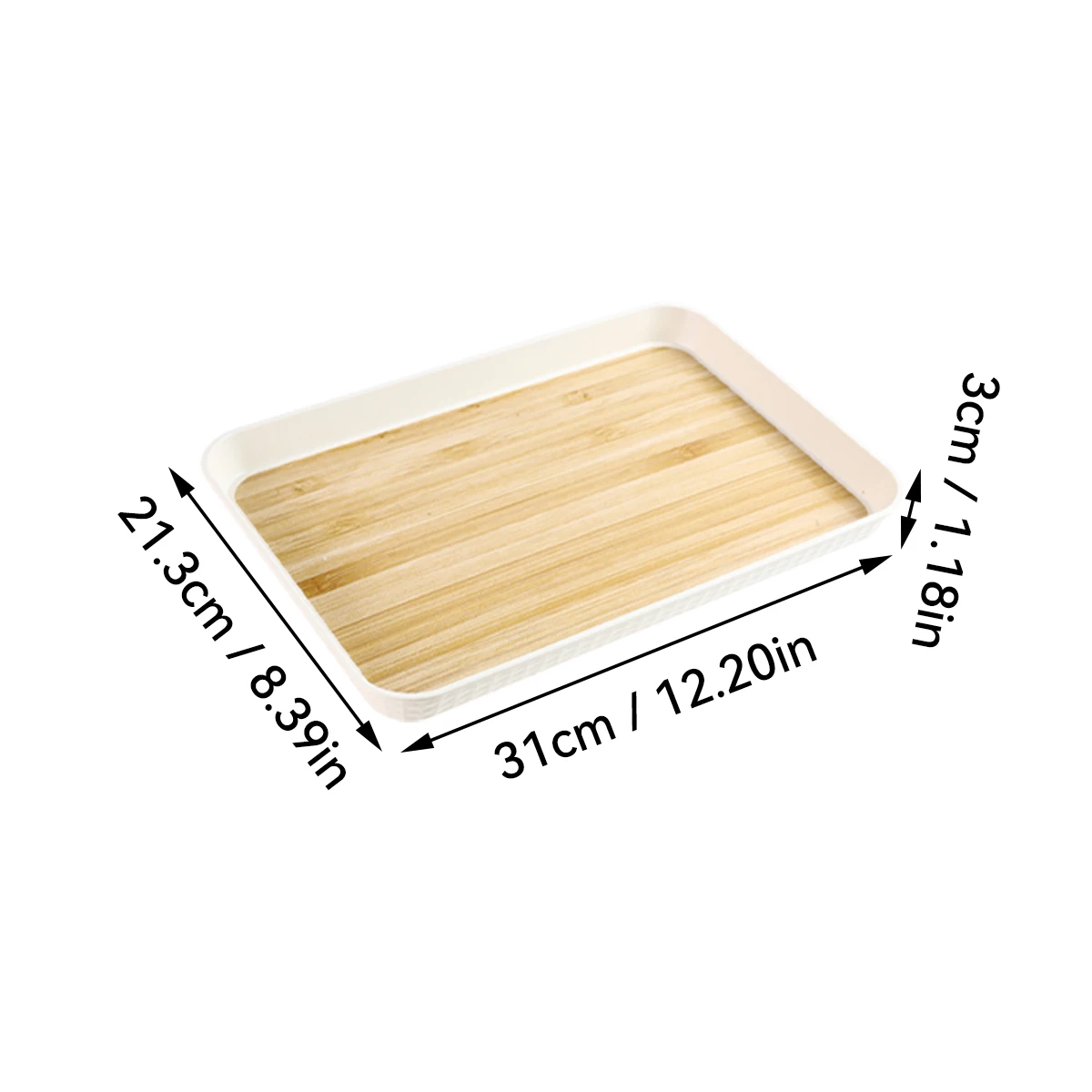 WORTHBUY Rechthoekig plastic opbergvak met grote capaciteit Herbruikbaar voedseldienblad Thee Dessert Fruitschaal Keukenorganizer