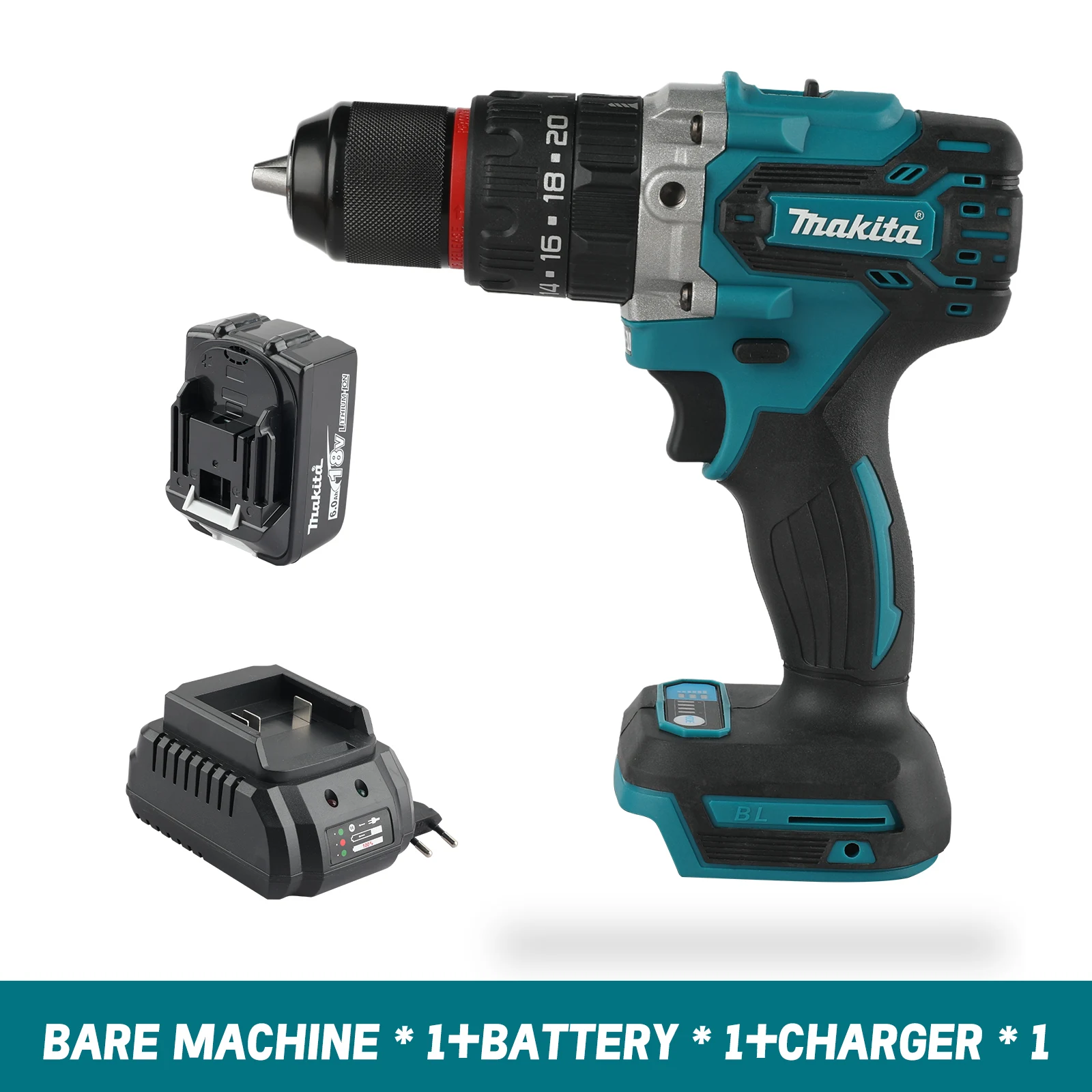 Makita DDF487 borstelloze lithium-elektrische driver elektromechanische boorschroevendraaier voor Makita 18V-batterij - afbeelding 1