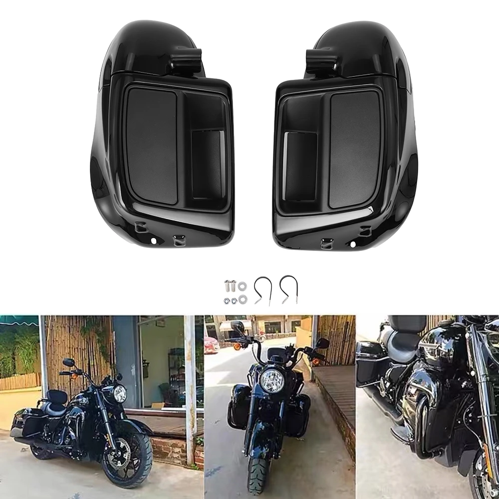 

Motorcycle Gloss Black Lower Vented Leg Fairing Glove Box For Harley Touring Street Glide Ultra Road King 2014-2023