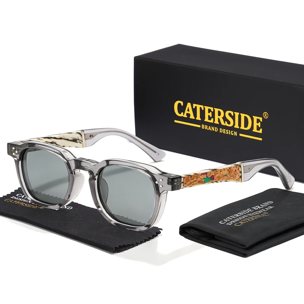 CATERSIDE Retro-Sonnenbrille für Herren, polarisiert, hochwertige Holzbügel, für Damen, Outdoor, Reisen und Business, Dekorationsbrille – Detail 9