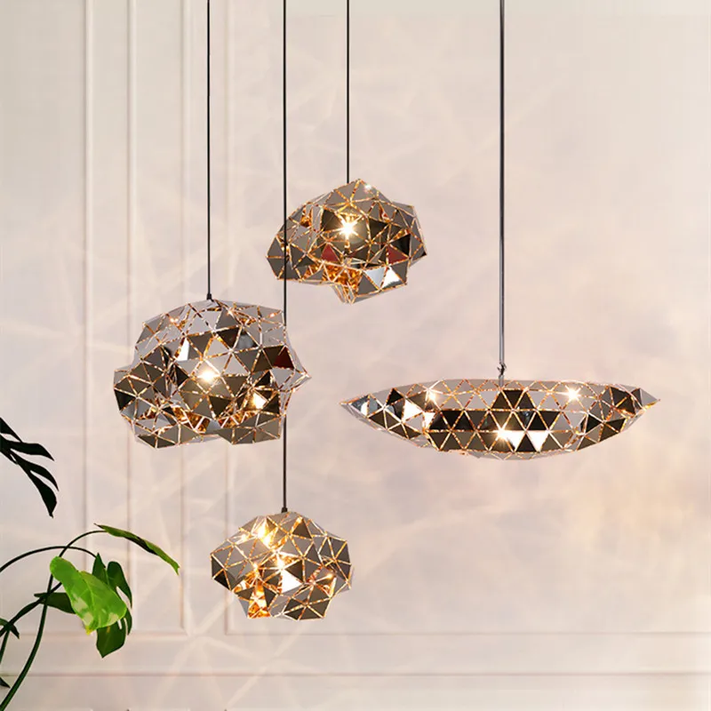 Stefania Pendant Light Post Modern chrome pendant light Personalized diamond pendant light Bar Cafe kitchen pendant lights