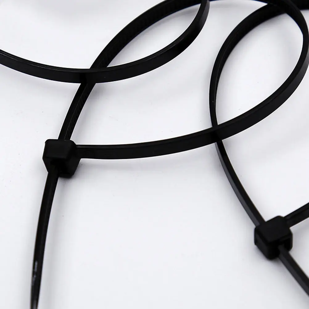 250Pcs Black Heavy-Duty Nylon Cable Ties Self-Locking Design for Cord Management Wire Organization Gift Bag Sealing Eco-Friendly