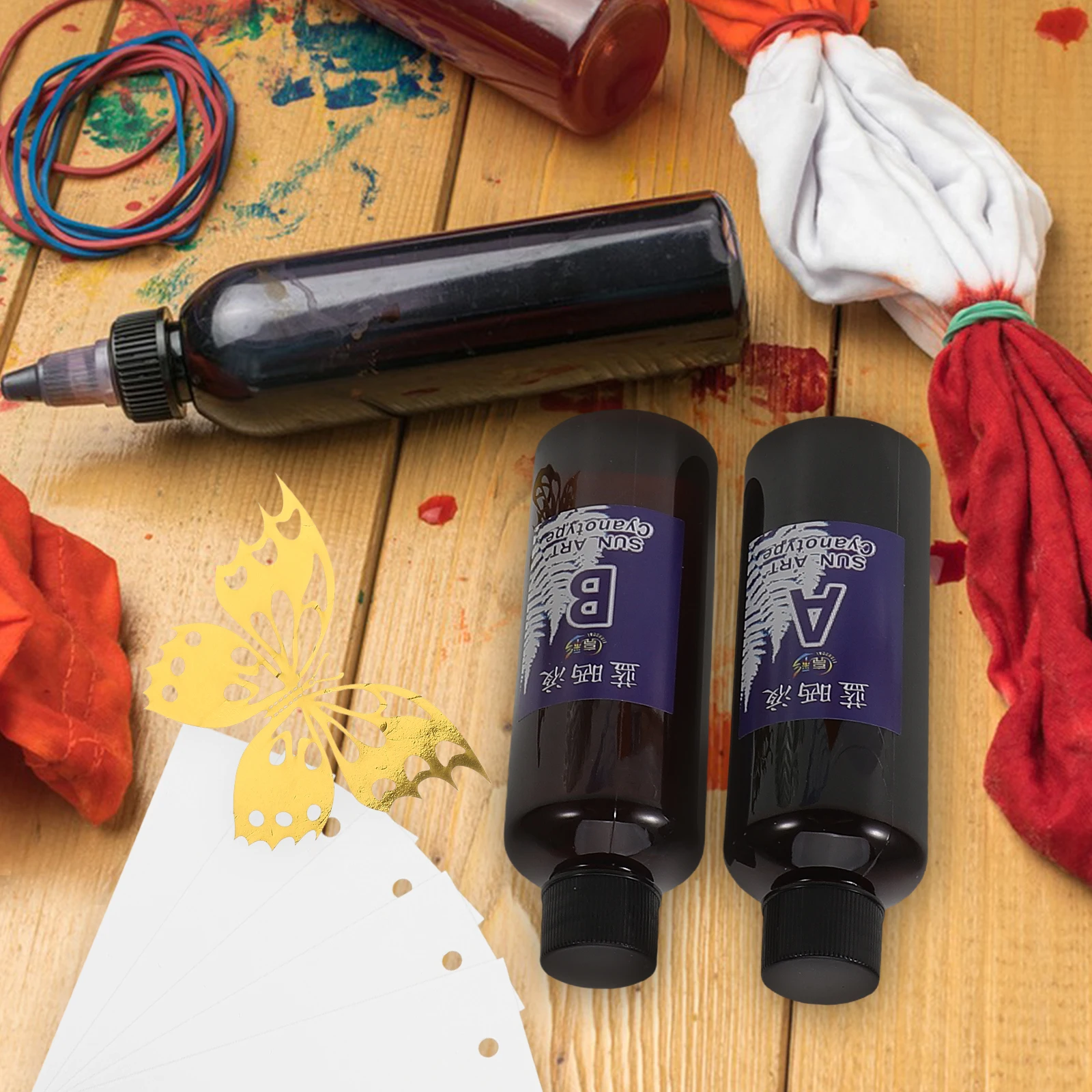 

1 Set Cyanotype Diy Kit Blue Photographic Printing Materials For Photography Practical Liquid Pigments Watercolor Paper Crafts