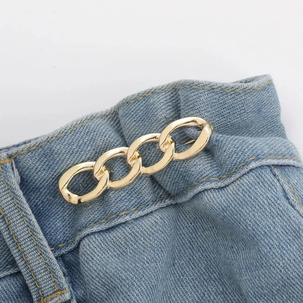 Pants Button Tightener Jean Fit Tighten Buckles Jean Buttons for Loose Jeans Twist Chain Brooches Waist Clip Button Clasps