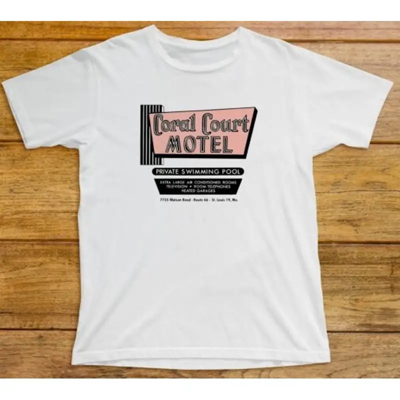 Coral Court Motel T Shirt 898 Americana Art Deco Route 66 Highway Mother Road