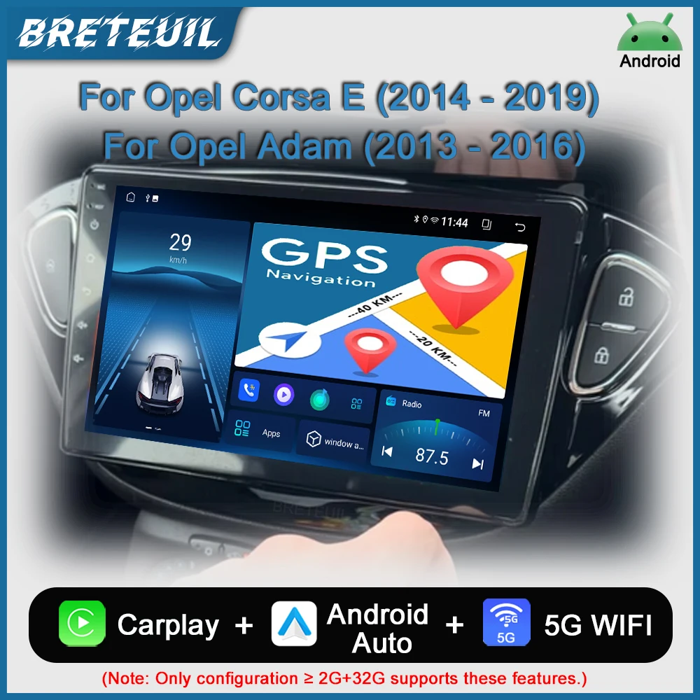 Para Opel Corsa E 2014 2015 2016 2017 2018 2019 Opel Adam 2013 2014 2015 2016 Android Car Radio Multimedia Video Player Navegación GPS Carplay Pantalla táctil Auto Estéreo