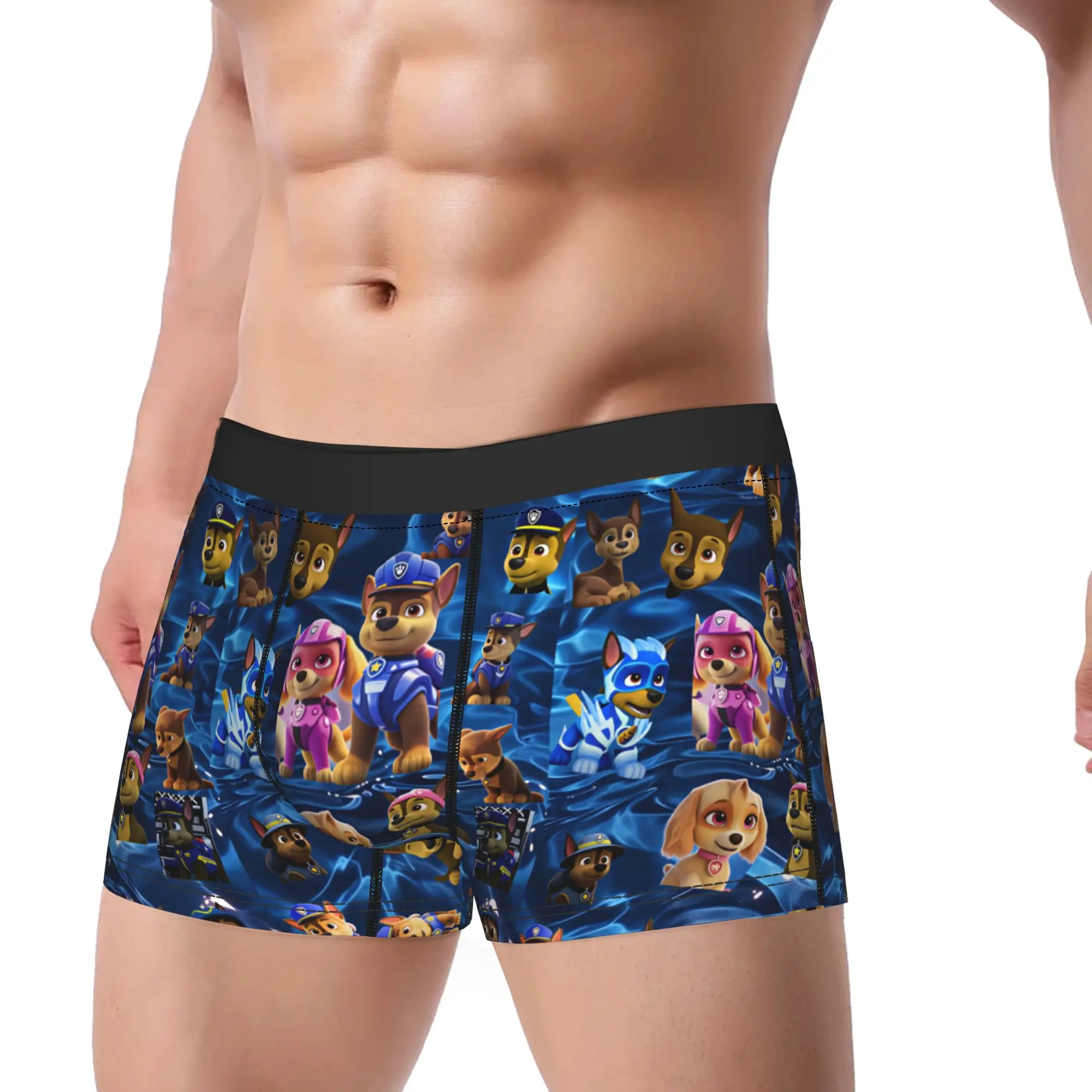 Paw Dogs Chase Character Different Pose Shorts Briefs  Underwear Quality Men's Elastic Boxershorts Design Plus Size Underpants