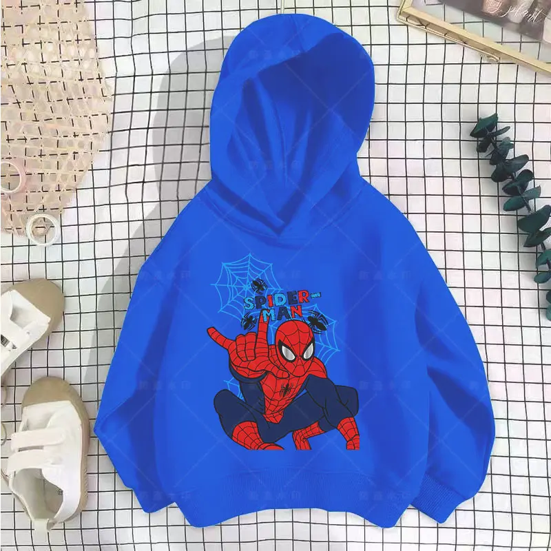 

New Kids Spring Autumn Spiderman Hoodies Fashion Cartoon Printing Baby Boys Clothes Boys Casual Tops Sweatshirts 2-14Years Old