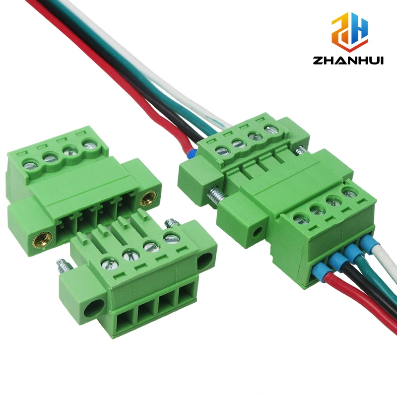 Image of 1/5/10 Paar Klemmenleisten mit 3,81 mm Rastermaß, 2P/3P/4P/5P/6P/8P/9P/10P/12P/16P Steckbare Stecker und Buchsen