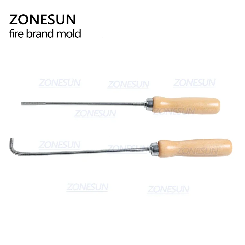 Zonesun 5/8/10mm cabo de madeira logotipo personalizado carimbo comida bolo biscoito marca ferro couro queima de madeira molde ferramenta de carimbo