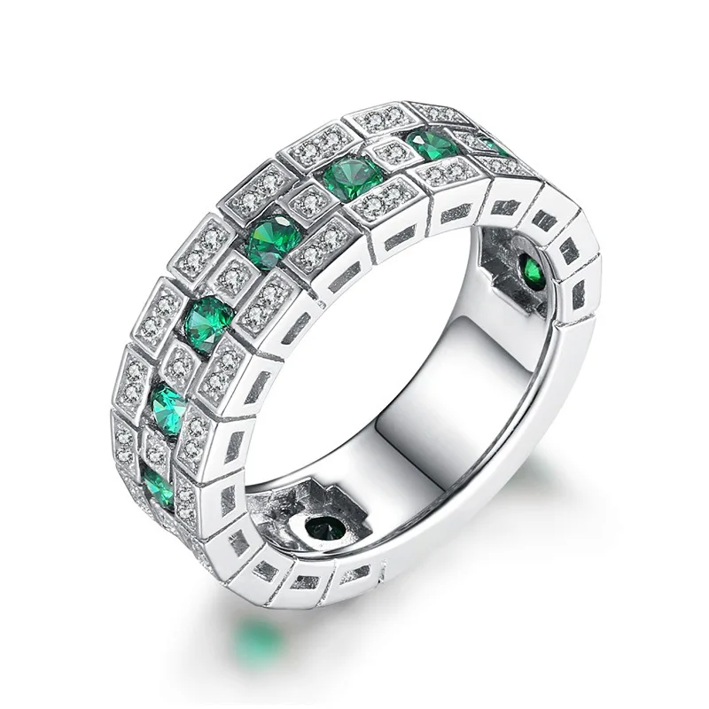 

Trendy Minimalist Design Men Rings Vintage Full Diamond Wide Band Women Couple Lover's Gifts Bold Index Finger Jewelry Wholesale